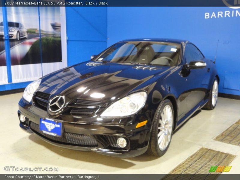 Black / Black 2007 Mercedes-Benz SLK 55 AMG Roadster