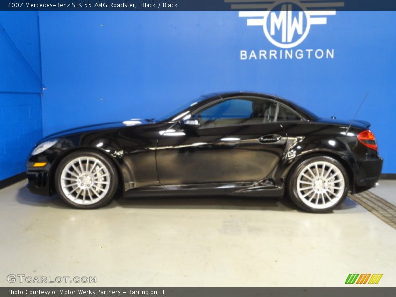 Black / Black 2007 Mercedes-Benz SLK 55 AMG Roadster