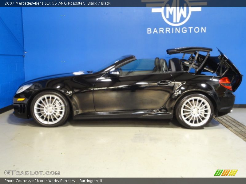 Black / Black 2007 Mercedes-Benz SLK 55 AMG Roadster