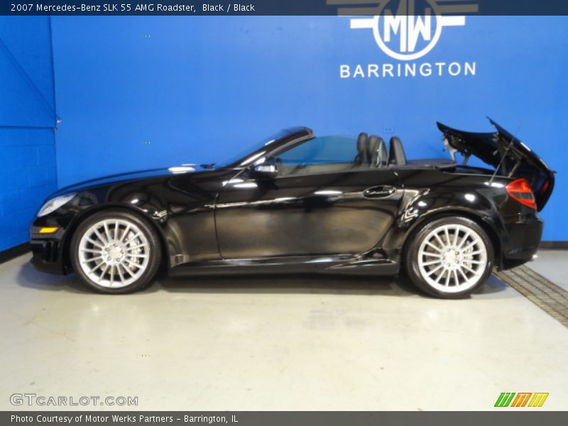 Black / Black 2007 Mercedes-Benz SLK 55 AMG Roadster