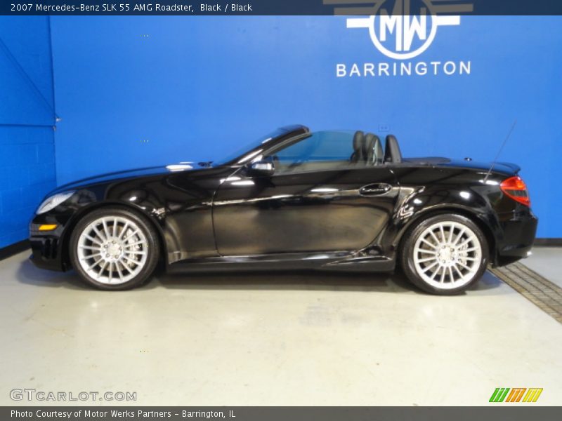Black / Black 2007 Mercedes-Benz SLK 55 AMG Roadster