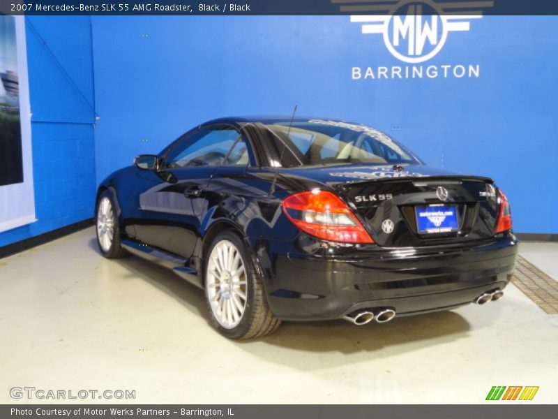 Black / Black 2007 Mercedes-Benz SLK 55 AMG Roadster