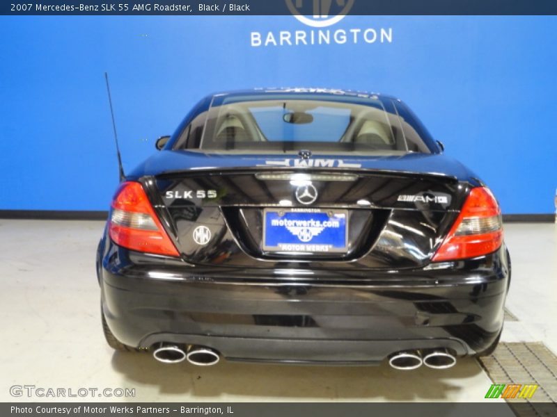 Black / Black 2007 Mercedes-Benz SLK 55 AMG Roadster