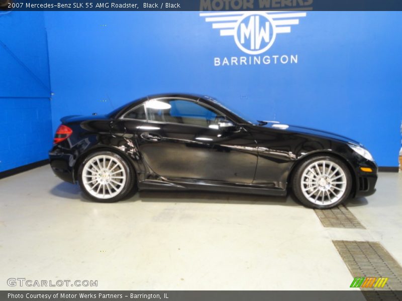 Black / Black 2007 Mercedes-Benz SLK 55 AMG Roadster