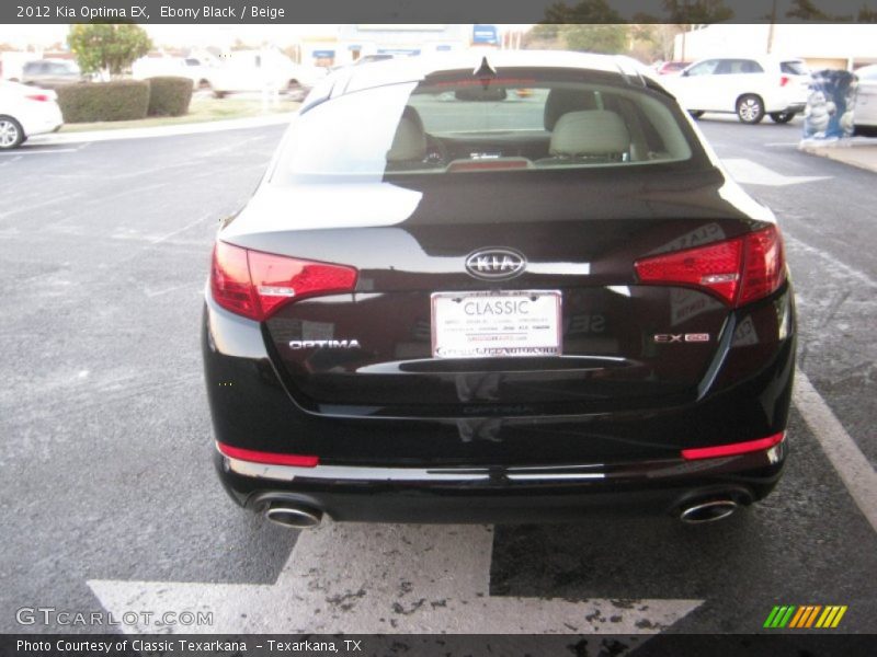 Ebony Black / Beige 2012 Kia Optima EX