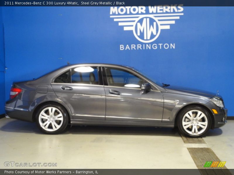 Steel Grey Metallic / Black 2011 Mercedes-Benz C 300 Luxury 4Matic