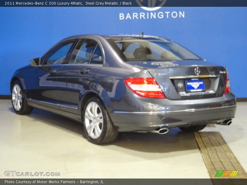 Steel Grey Metallic / Black 2011 Mercedes-Benz C 300 Luxury 4Matic