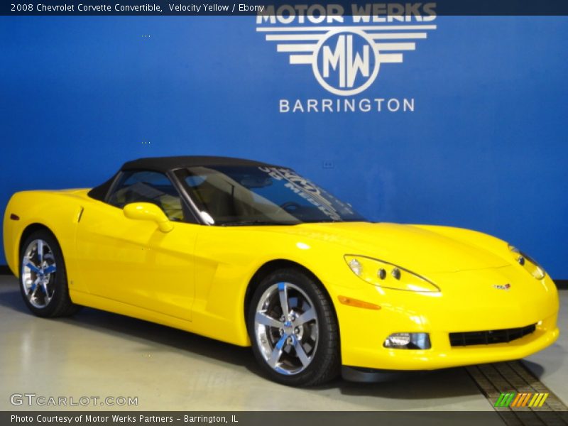Velocity Yellow / Ebony 2008 Chevrolet Corvette Convertible