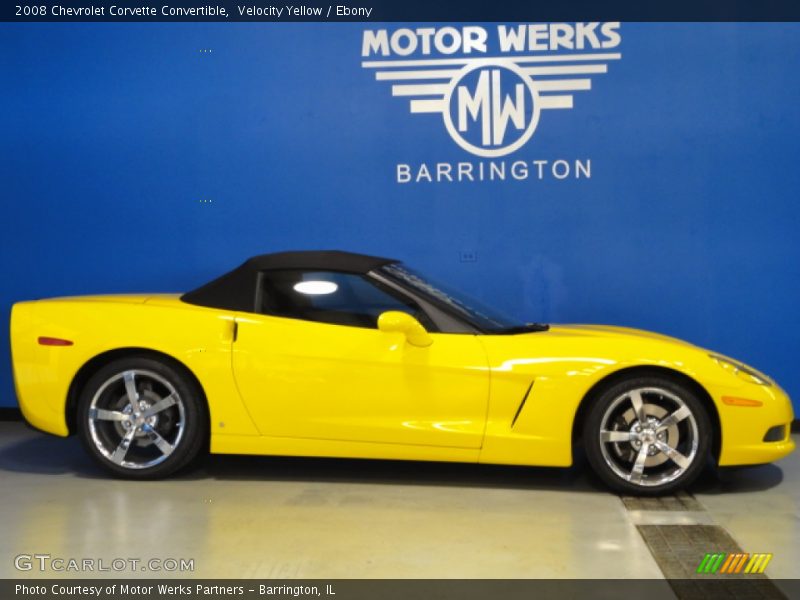Velocity Yellow / Ebony 2008 Chevrolet Corvette Convertible