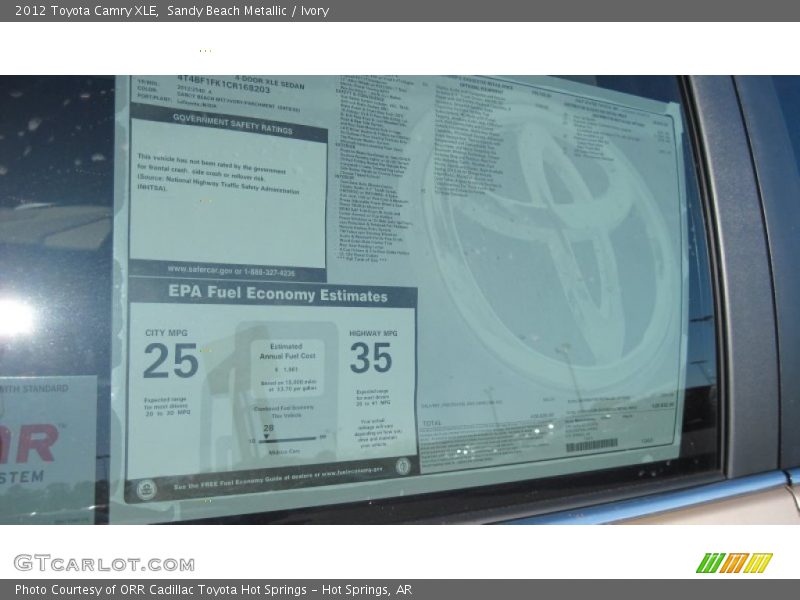 Sandy Beach Metallic / Ivory 2012 Toyota Camry XLE