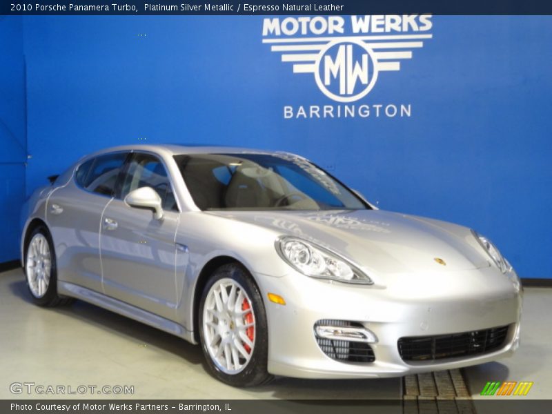 Platinum Silver Metallic / Espresso Natural Leather 2010 Porsche Panamera Turbo