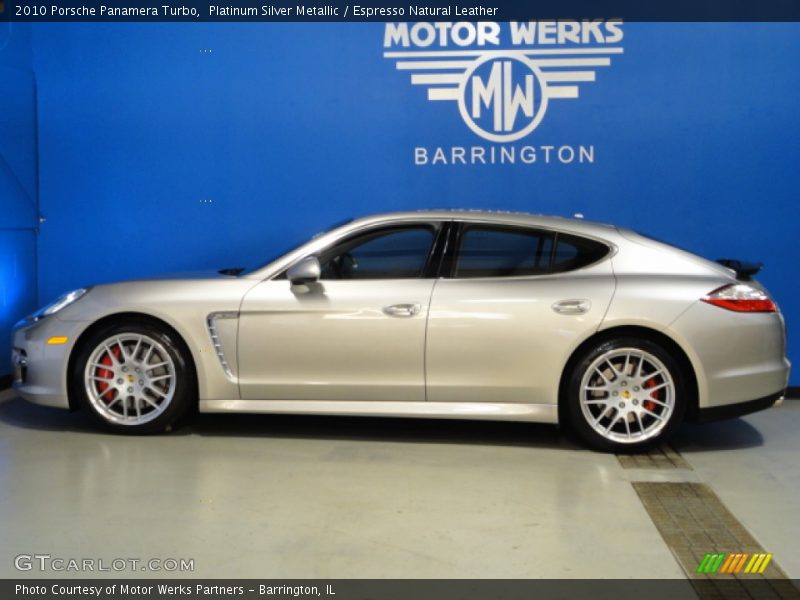 Platinum Silver Metallic / Espresso Natural Leather 2010 Porsche Panamera Turbo