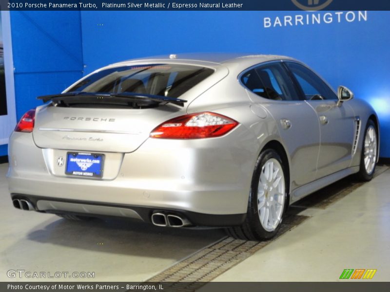 Platinum Silver Metallic / Espresso Natural Leather 2010 Porsche Panamera Turbo