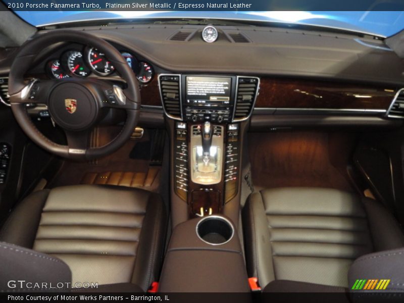 Platinum Silver Metallic / Espresso Natural Leather 2010 Porsche Panamera Turbo