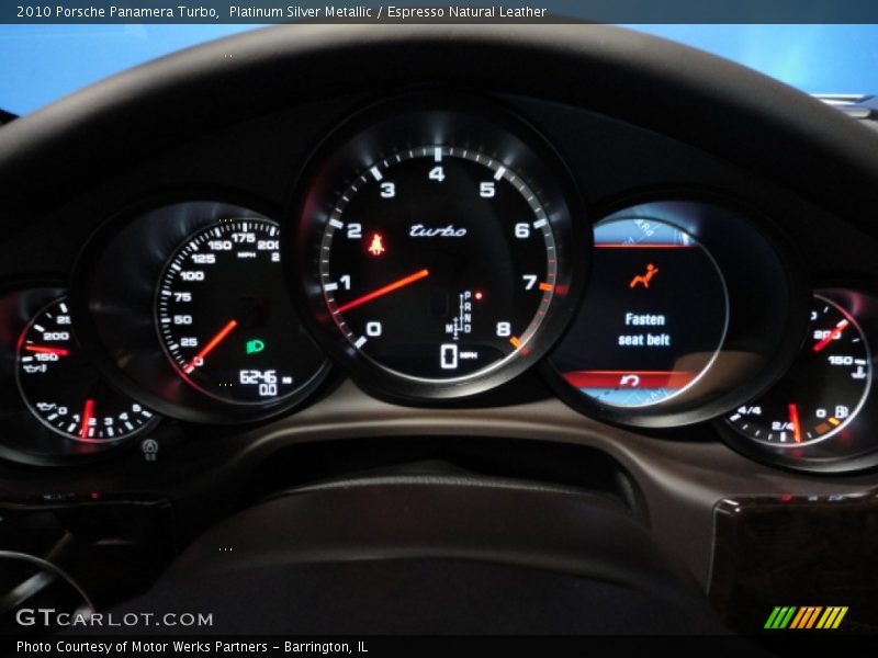 Platinum Silver Metallic / Espresso Natural Leather 2010 Porsche Panamera Turbo