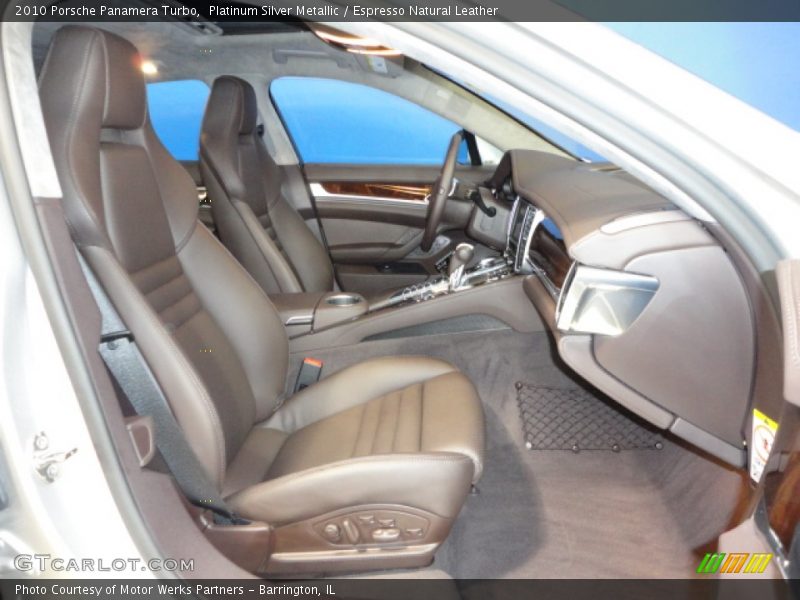 Platinum Silver Metallic / Espresso Natural Leather 2010 Porsche Panamera Turbo