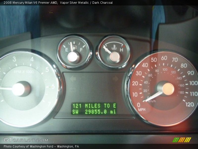 Vapor Silver Metallic / Dark Charcoal 2008 Mercury Milan V6 Premier AWD