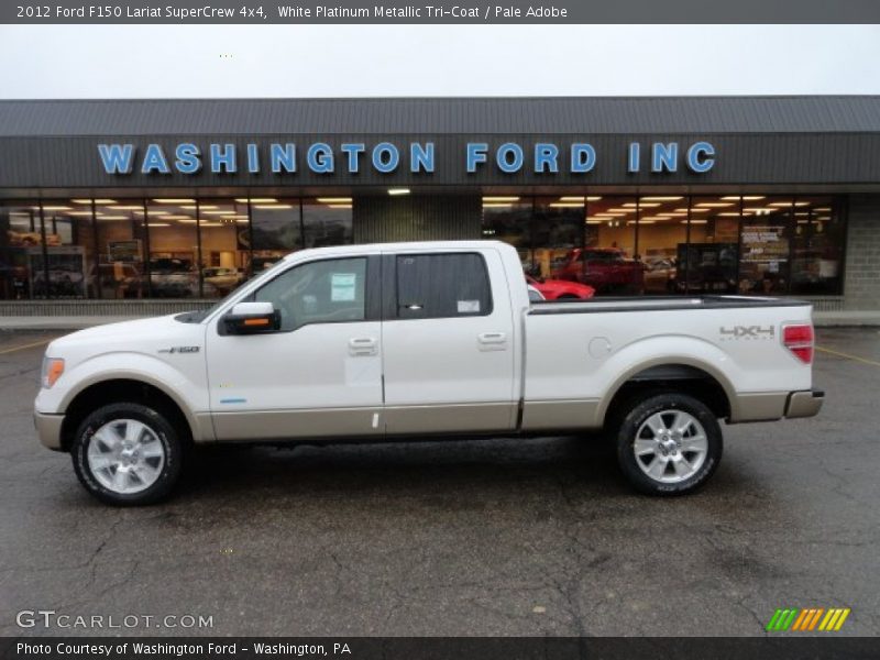 White Platinum Metallic Tri-Coat / Pale Adobe 2012 Ford F150 Lariat SuperCrew 4x4