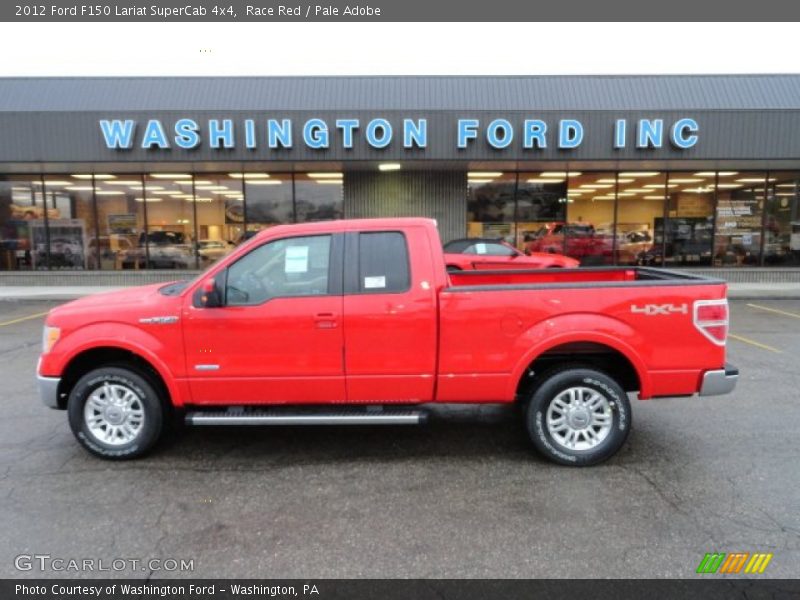Race Red / Pale Adobe 2012 Ford F150 Lariat SuperCab 4x4