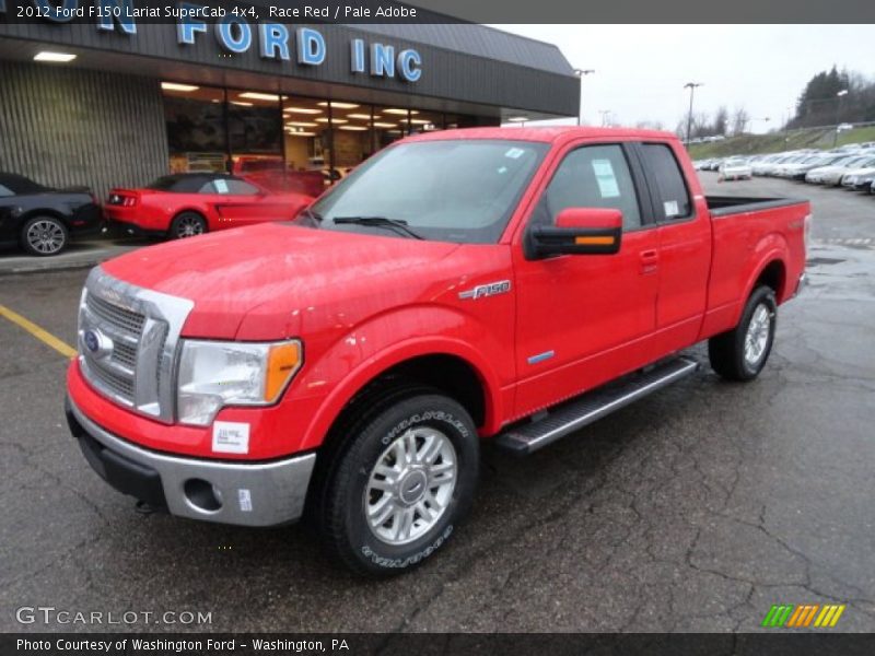 Race Red / Pale Adobe 2012 Ford F150 Lariat SuperCab 4x4