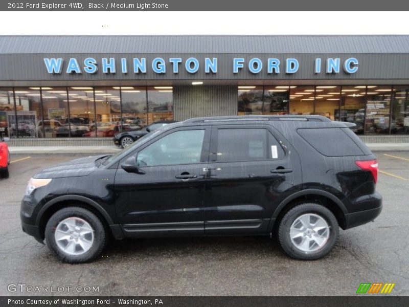 Black / Medium Light Stone 2012 Ford Explorer 4WD
