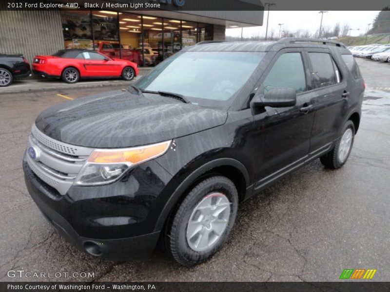 Black / Medium Light Stone 2012 Ford Explorer 4WD