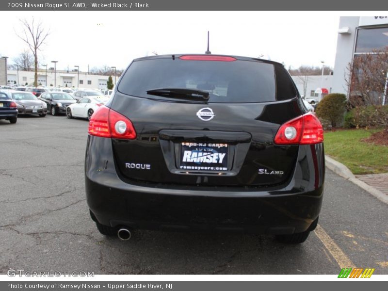 Wicked Black / Black 2009 Nissan Rogue SL AWD