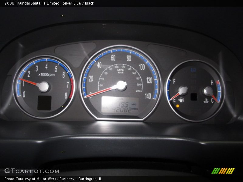 Silver Blue / Black 2008 Hyundai Santa Fe Limited