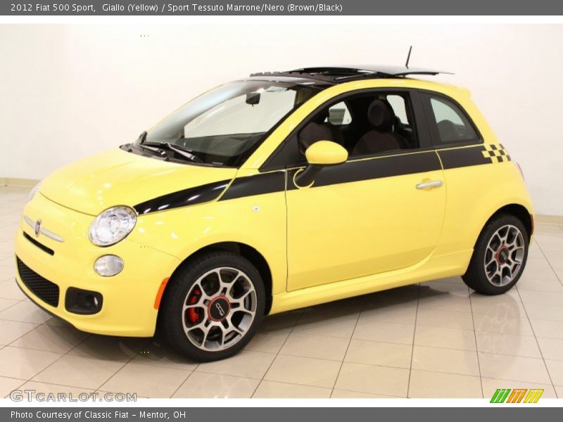 Giallo (Yellow) / Sport Tessuto Marrone/Nero (Brown/Black) 2012 Fiat 500 Sport