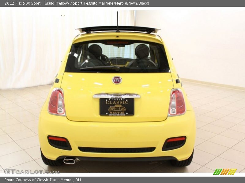Giallo (Yellow) / Sport Tessuto Marrone/Nero (Brown/Black) 2012 Fiat 500 Sport