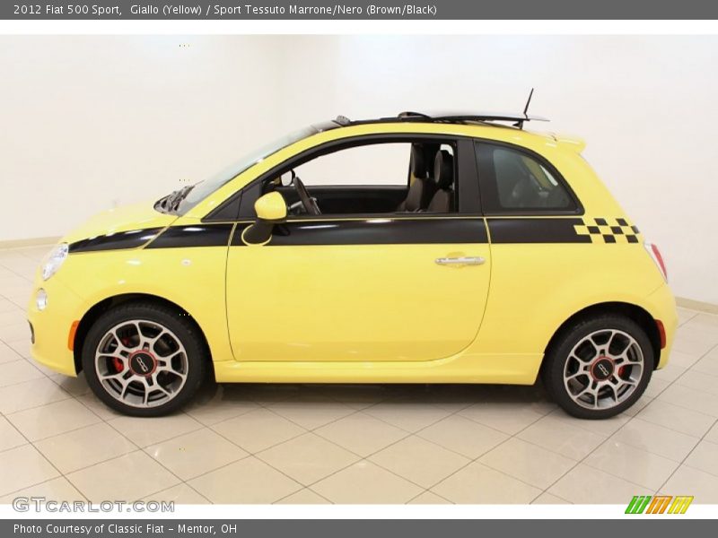Giallo (Yellow) / Sport Tessuto Marrone/Nero (Brown/Black) 2012 Fiat 500 Sport