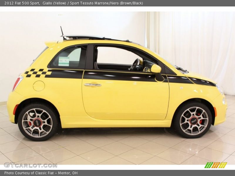 Giallo (Yellow) / Sport Tessuto Marrone/Nero (Brown/Black) 2012 Fiat 500 Sport