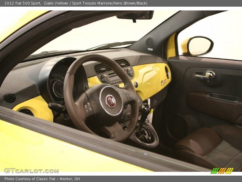 Giallo (Yellow) / Sport Tessuto Marrone/Nero (Brown/Black) 2012 Fiat 500 Sport