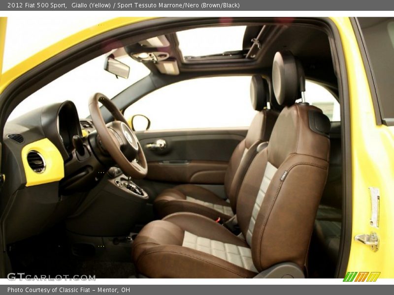Giallo (Yellow) / Sport Tessuto Marrone/Nero (Brown/Black) 2012 Fiat 500 Sport