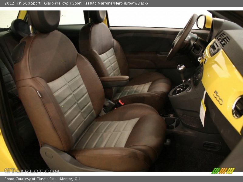 Giallo (Yellow) / Sport Tessuto Marrone/Nero (Brown/Black) 2012 Fiat 500 Sport