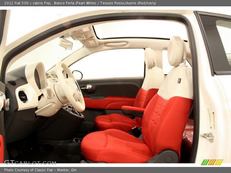  2012 500 c cabrio Pop Tessuto Rosso/Avorio (Red/Ivory) Interior