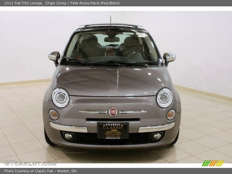 Grigio (Grey) / Pelle Rosso/Nera (Red/Black) 2012 Fiat 500 Lounge