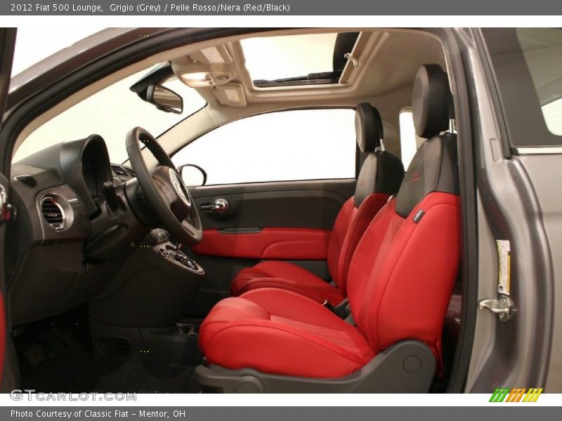 Grigio (Grey) / Pelle Rosso/Nera (Red/Black) 2012 Fiat 500 Lounge