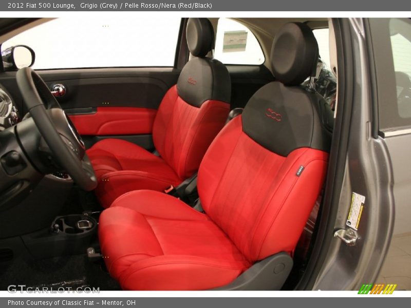 Grigio (Grey) / Pelle Rosso/Nera (Red/Black) 2012 Fiat 500 Lounge