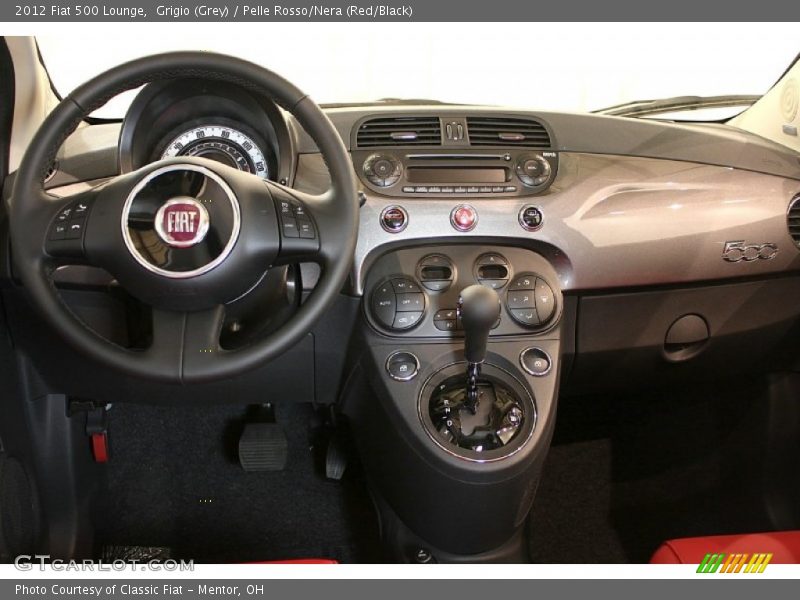 Grigio (Grey) / Pelle Rosso/Nera (Red/Black) 2012 Fiat 500 Lounge