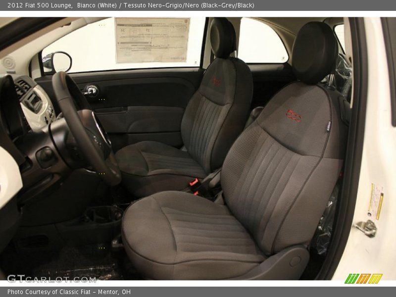 Bianco (White) / Tessuto Nero-Grigio/Nero (Black-Grey/Black) 2012 Fiat 500 Lounge