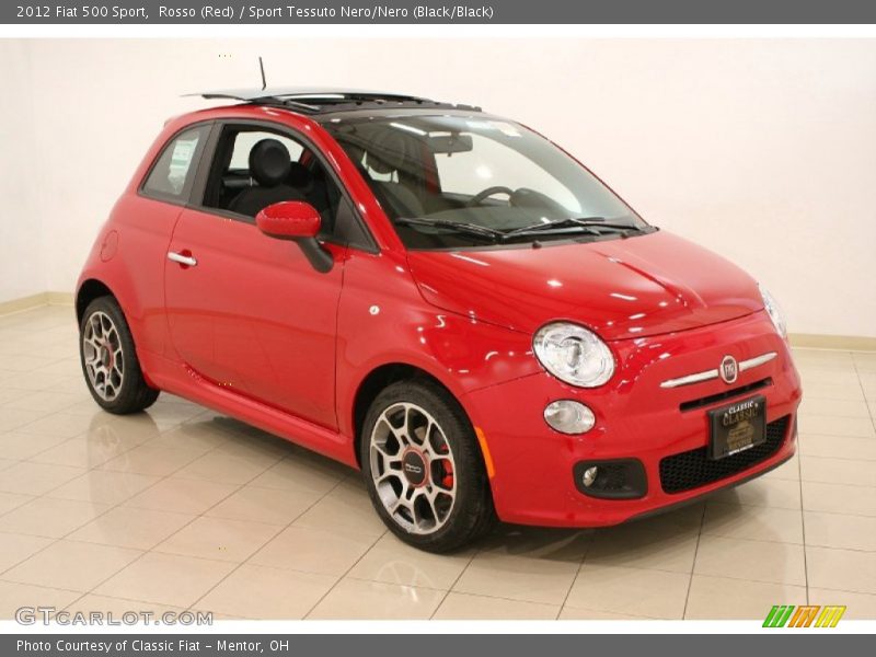 Rosso (Red) / Sport Tessuto Nero/Nero (Black/Black) 2012 Fiat 500 Sport