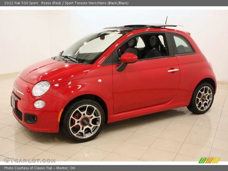 Rosso (Red) / Sport Tessuto Nero/Nero (Black/Black) 2012 Fiat 500 Sport