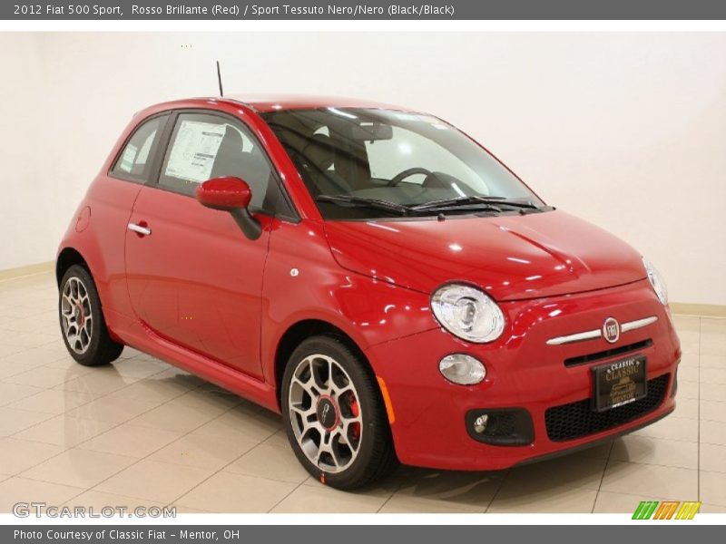 Rosso Brillante (Red) / Sport Tessuto Nero/Nero (Black/Black) 2012 Fiat 500 Sport