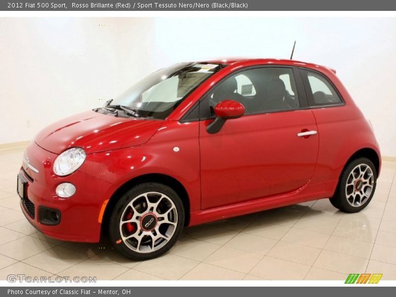 Rosso Brillante (Red) / Sport Tessuto Nero/Nero (Black/Black) 2012 Fiat 500 Sport