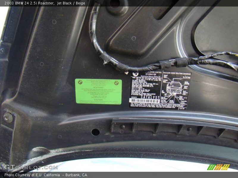 Jet Black / Beige 2003 BMW Z4 2.5i Roadster