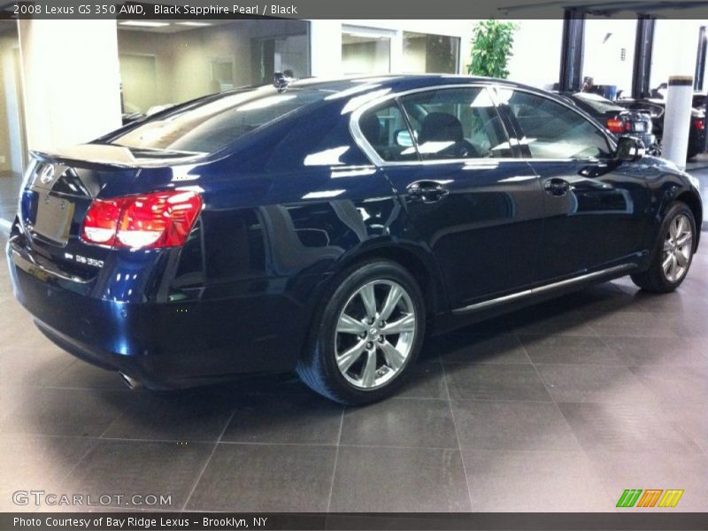 Black Sapphire Pearl / Black 2008 Lexus GS 350 AWD