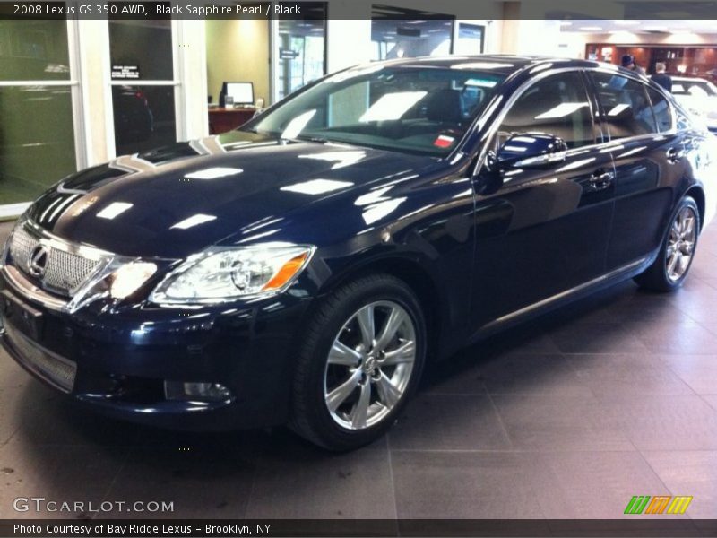Black Sapphire Pearl / Black 2008 Lexus GS 350 AWD