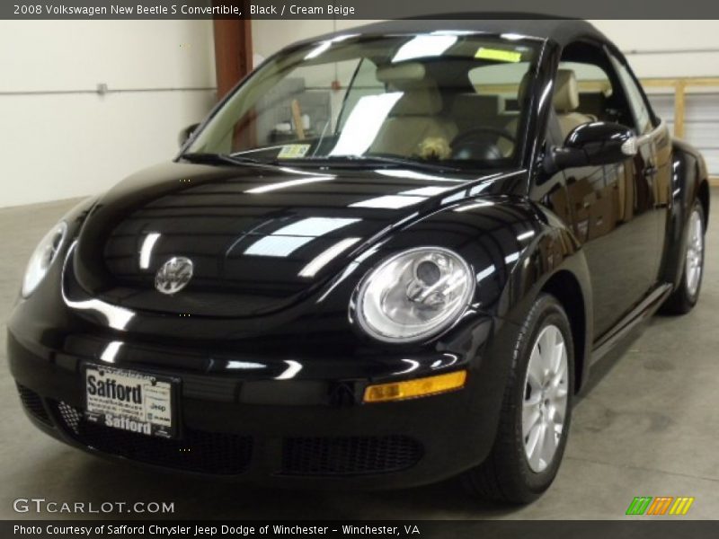 Black / Cream Beige 2008 Volkswagen New Beetle S Convertible