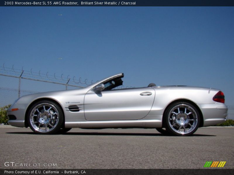 Brilliant Silver Metallic / Charcoal 2003 Mercedes-Benz SL 55 AMG Roadster